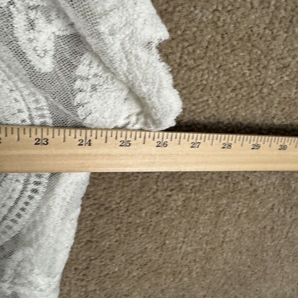 Vince Camuto Leaf Lace Topper Womens One Size OS White Sheer Lace V Neck NEW - Picture 6 of 10